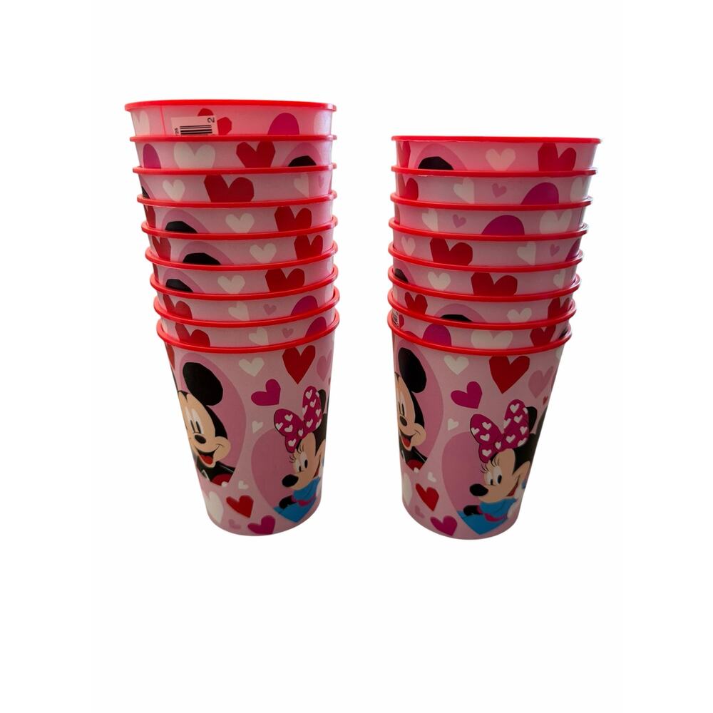Disney Minnie Mouse Mickey Mouse Reusable Plastic Party Cups Lot of 17 BPA Free